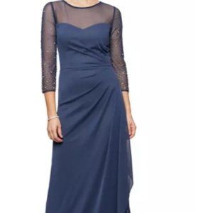 Alex Evenings long beaded gown sz 16 dusty purple